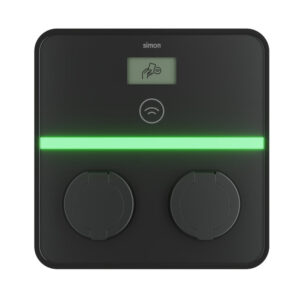 Simon XENON Punto de Recarga de Pared con 2 Tomas T2 7,4 kW Monofásico – Max. 14,8 kW + Automático y Diferencial